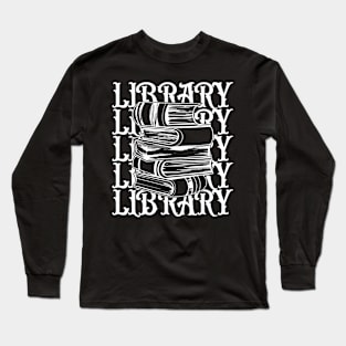 Typography Library White Long Sleeve T-Shirt